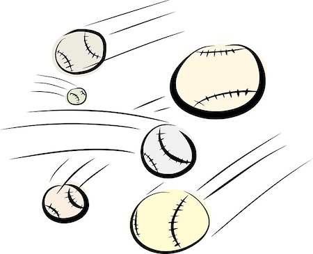 Various baseballs flying over isolated white background Stock Photo - Budget Royalty-Free & Subscription, Code: 400-07413064