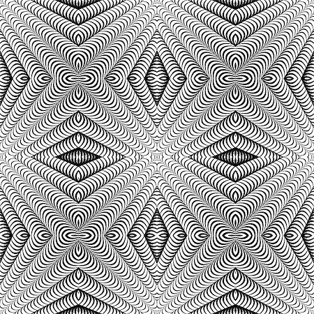 simsearch:400-07424187,k - Design seamless diamond striped pattern. Abstract geometric monochrome background. Convex speckled texture. Vector art Photographie de stock - Aubaine LD & Abonnement, Code: 400-07413128