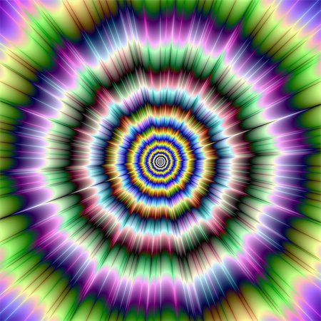 Digital abstract fractal image with a color explosion design giving the optical illusion of a flickering movement, in violet, green, yellow, blue and white. Stock Photo - Budget Royalty-Free & Subscription, Code: 400-07425228