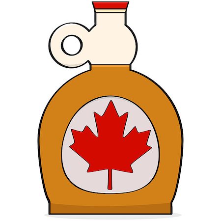 Cartoon illustration showing a bottle of Canadian maple syrup Stock Photo - Budget Royalty-Free & Subscription, Code: 400-07425288