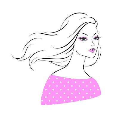 Vector illustration of Beautiful woman Stock Photo - Budget Royalty-Free & Subscription, Code: 400-07425340