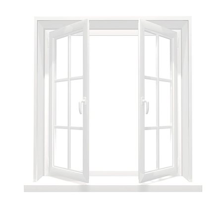 simsearch:400-07820254,k - Opened window. Isolated on white background Stock Photo - Budget Royalty-Free & Subscription, Code: 400-07425767