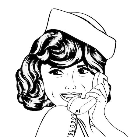 simsearch:400-04320168,k - woman chatting on the phone, pop art illustration in vector format Stock Photo - Budget Royalty-Free & Subscription, Code: 400-07425803