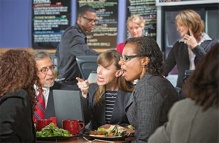 Arguing business people with computer bickering over lunch Stock Photo - Budget Royalty-Free & Subscription, Code: 400-07426183