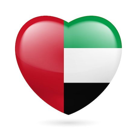 Heart with United Arab Emirates flag colors. I love UAE Stock Photo - Budget Royalty-Free & Subscription, Code: 400-07427531