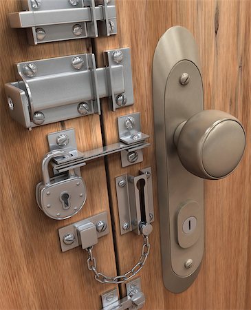 simsearch:400-04617631,k - Many lock and system of security in only one door. Stock Photo - Budget Royalty-Free & Subscription, Code: 400-07427615