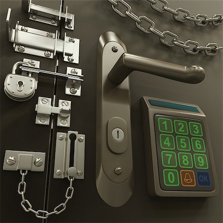 simsearch:400-04617631,k - Many lock and system of security in only one door. Stock Photo - Budget Royalty-Free & Subscription, Code: 400-07427616