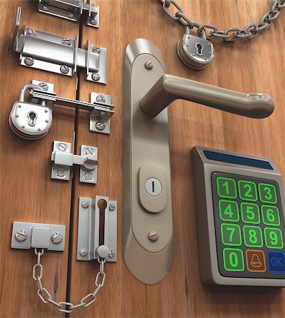 simsearch:400-04617631,k - Many lock and system of security in only one door. Stock Photo - Budget Royalty-Free & Subscription, Code: 400-07427613