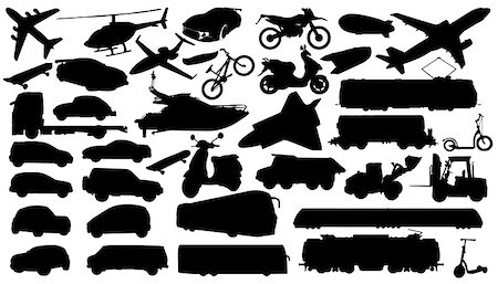 transport silhouettes on the white background Stock Photo - Budget Royalty-Free & Subscription, Code: 400-07427810