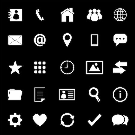 Contact icons on black background, stock vector Stock Photo - Budget Royalty-Free & Subscription, Code: 400-07427965