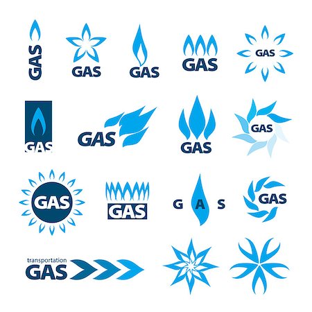 collection of vector logos of natural gas Stock Photo - Budget Royalty-Free & Subscription, Code: 400-07428384