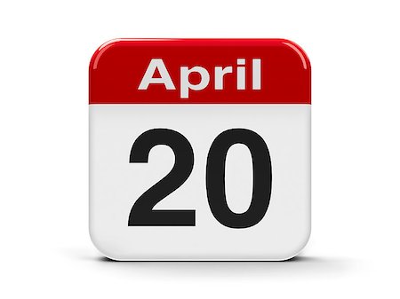 Calendar web button - Twentieth of April - Easter day, three-dimensional rendering Stock Photo - Budget Royalty-Free & Subscription, Code: 400-07429587