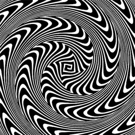 Black and White Hypnotic Background. Vector Illustration. Stock Photo - Budget Royalty-Free & Subscription, Code: 400-07421023