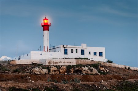 simsearch:400-07405238,k - lighthouse on the peninsula in Mahdia, Tunisia at night Foto de stock - Super Valor sin royalties y Suscripción, Código: 400-07421038