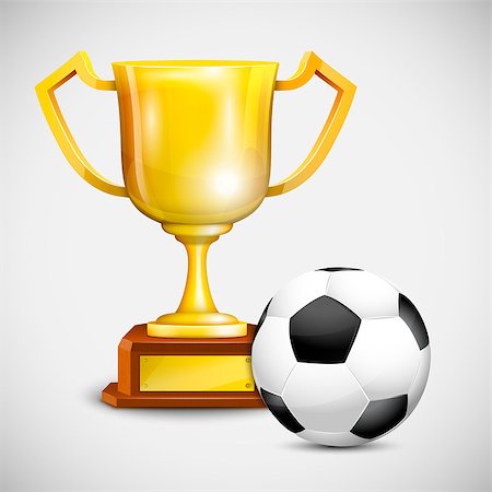 simsearch:400-07499775,k - Gold Cup With Soccer Ball. Vector Illustration. Stock Photo - Budget Royalty-Free & Subscription, Code: 400-07423283