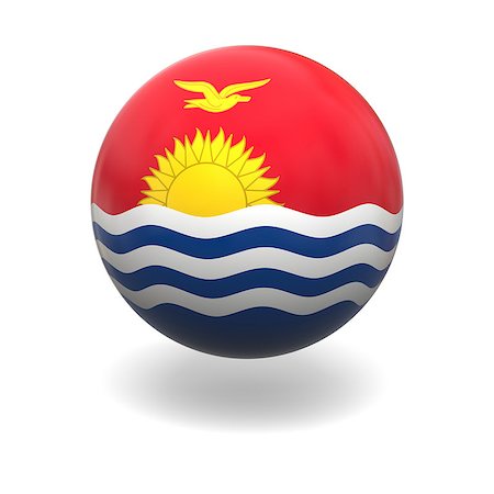 National flag of Kiribati on sphere isolated on white background Stock Photo - Budget Royalty-Free & Subscription, Code: 400-07430450