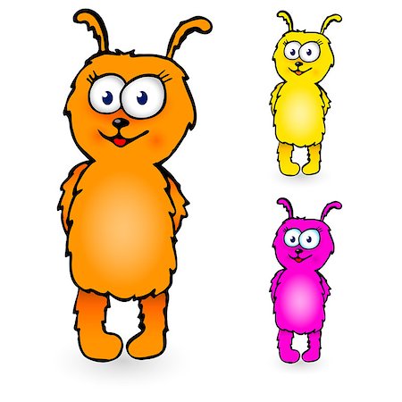 simsearch:400-06633746,k - Funny fluffy cartoon character in three colors Stock Photo - Budget Royalty-Free & Subscription, Code: 400-07430501