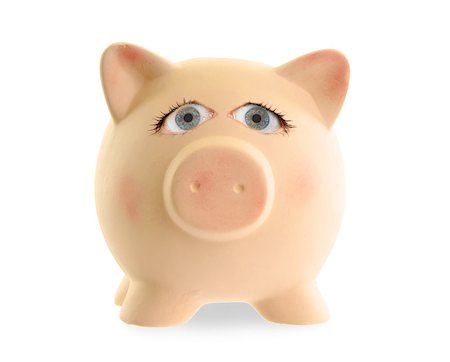 piggy - Ceramic piggy bank with human eyes, concept of humor Stock Photo - Budget Royalty-Free & Subscription, Code: 400-07430746