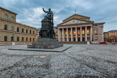 simsearch:400-07309915,k - The National Theatre of Munich, Located at Max-Joseph-Platz Square in Munich, Bavaria, Germany Stock Photo - Budget Royalty-Free & Subscription, Code: 400-07445493