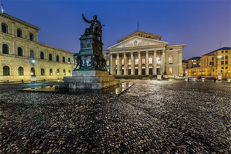 simsearch:400-07309915,k - The National Theatre of Munich, Located at Max-Joseph-Platz Square in the Morning, Munich, Bavaria, Germany Stock Photo - Budget Royalty-Free & Subscription, Code: 400-07445501