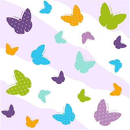 polka dot butterfly - Seamless Butterfly Pattern Stock Photo - Budget Royalty-Free & Subscription, Code: 400-07445852