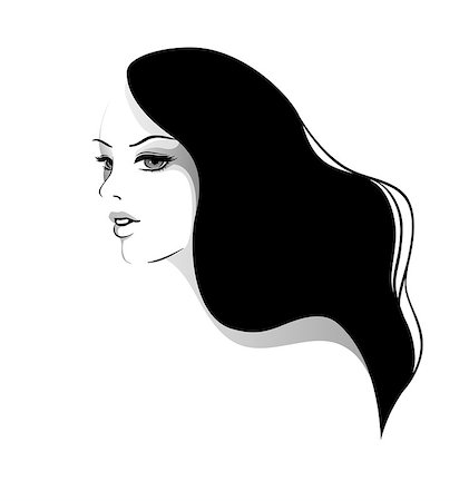 drawing face fashion illustrations - Vector illustration (eps 10) of Beautiful woman Stock Photo - Budget Royalty-Free & Subscription, Code: 400-07446116