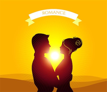 Vector illustration (eps 10) of Kissing couple Stock Photo - Budget Royalty-Free & Subscription, Code: 400-07449707