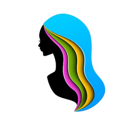 female hair icons - Vector illustration (eps 10) of Beautiful woman Stock Photo - Budget Royalty-Free & Subscription, Code: 400-07449724