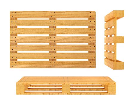 Wooden pallet. 3d rendered illustration. Isolated on white background. Stock Photo - Budget Royalty-Free & Subscription, Code: 400-07449753