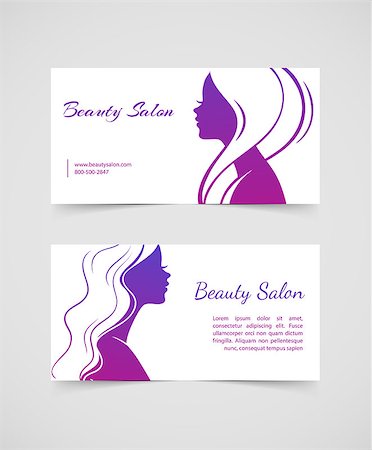 retro beauty salon images - Vector illustration (eps 10) of Beautiful woman cards Stock Photo - Budget Royalty-Free & Subscription, Code: 400-07450390