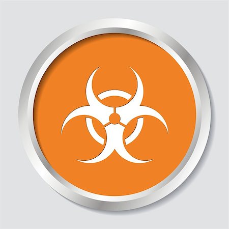 simsearch:400-04340735,k - White vector biohazard symbol on orange button Stock Photo - Budget Royalty-Free & Subscription, Code: 400-07464019