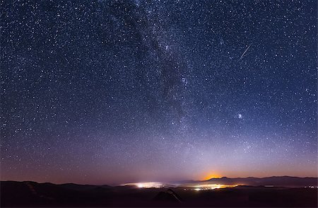 Milky Way over the ridge Chandalaz in Russia Photographie de stock - Aubaine LD & Abonnement, Code: 400-07464039