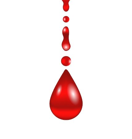 dripping blood - Illustration stream of blood falling down, isolated on white background - vector Stock Photo - Budget Royalty-Free & Subscription, Code: 400-07464124