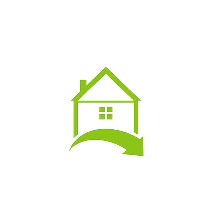simsearch:400-04786259,k - Illustration icon eco home with leaf isolated on white background - vector Stock Photo - Budget Royalty-Free & Subscription, Code: 400-07464150