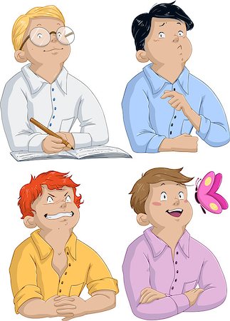 simsearch:400-07329068,k - Vector illustration of four boys asking questions for passover. Stock Photo - Budget Royalty-Free & Subscription, Code: 400-07464294