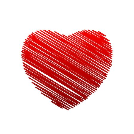 pencil crayon - Sketched red heart Foto de stock - Super Valor sin royalties y Suscripción, Código: 400-07464508