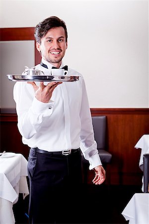 simsearch:400-07305144,k - waiter serve fresh espresso for happy couple in restaurant Stock Photo - Budget Royalty-Free & Subscription, Code: 400-07464916