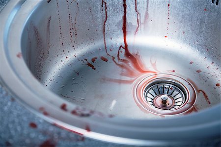 simsearch:400-04807287,k - Close-up shot of bloody kitchen sink, Halloween or crime scene Stock Photo - Budget Royalty-Free & Subscription, Code: 400-07465481