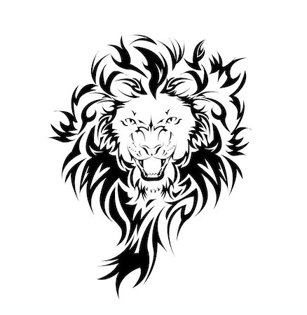 Lion in the form of a tattoo Photographie de stock - Aubaine LD & Abonnement, Code: 400-07466007