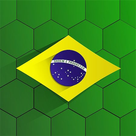 simsearch:400-07544917,k - Creative Abstract Brazilian Flag vector illustration Stock Photo - Budget Royalty-Free & Subscription, Code: 400-07461599