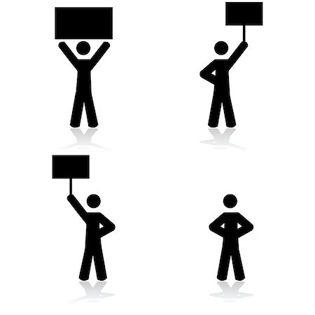 professions icons - Concept illustration showing stick figures in protests Stock Photo - Budget Royalty-Free & Subscription, Code: 400-07462392