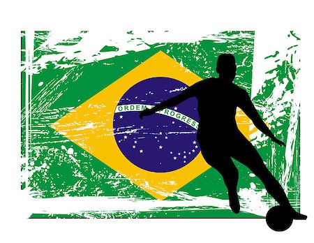 soccer player in front of the Brazil flag Stock Photo - Budget Royalty-Free & Subscription, Code: 400-07462796