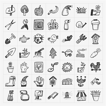 simsearch:400-05297250,k - doodle gardening icon Stock Photo - Budget Royalty-Free & Subscription, Code: 400-07463940