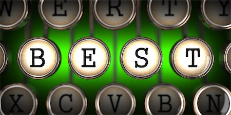 simsearch:400-07124623,k - Best on Old Typewriter's Keys on Green Background. Stock Photo - Budget Royalty-Free & Subscription, Code: 400-07477257
