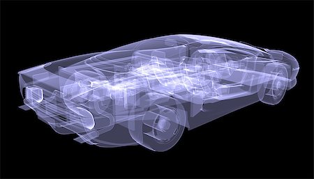 X-ray concept car. Isolated render on a black background Stock Photo - Budget Royalty-Free & Subscription, Code: 400-07477706