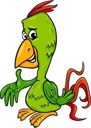 simsearch:400-08410665,k - Cartoon Illustration of Cute Parrot Exotic Bird Photographie de stock - Aubaine LD & Abonnement, Code: 400-07470562