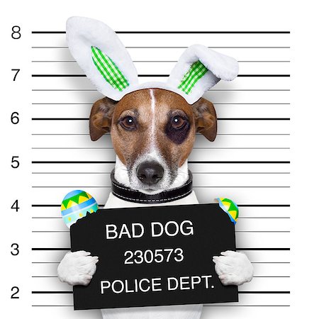 easter mugshot bad dog with broken easter eggs Stock Photo - Budget Royalty-Free & Subscription, Code: 400-07470581