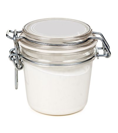 simsearch:400-06751007,k - jar of cream with a steel lock on a white background Stock Photo - Budget Royalty-Free & Subscription, Code: 400-07470628