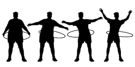fat man exercising - Editable vector sequence of a man losing weight through hula hoop exercise with figures and hoops as separate objects Stock Photo - Budget Royalty-Free & Subscription, Code: 400-07485987