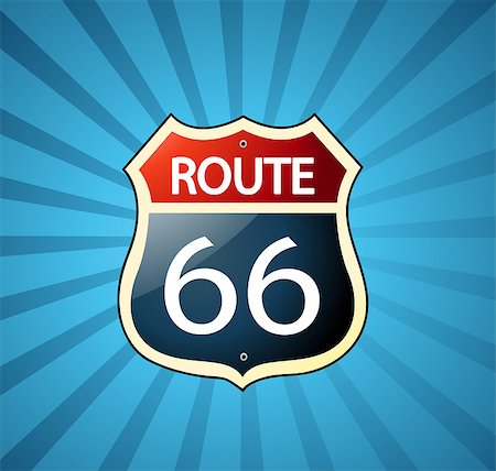 Route 66 sign Stock Photo - Budget Royalty-Free & Subscription, Code: 400-07486838